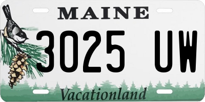 ME license plate 3025UW