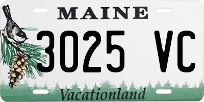 ME license plate 3025VC