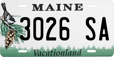 ME license plate 3026SA