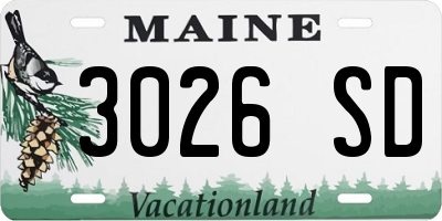 ME license plate 3026SD