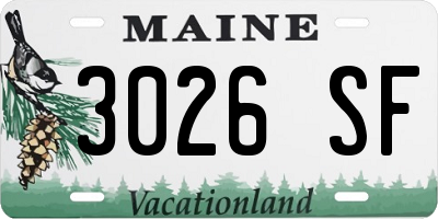 ME license plate 3026SF