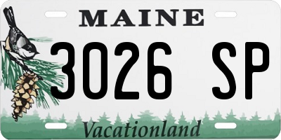 ME license plate 3026SP