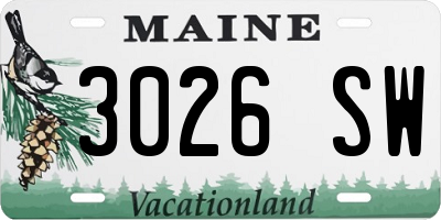 ME license plate 3026SW