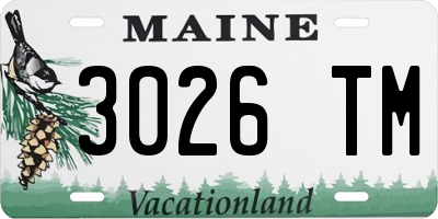 ME license plate 3026TM