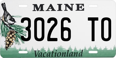 ME license plate 3026TO