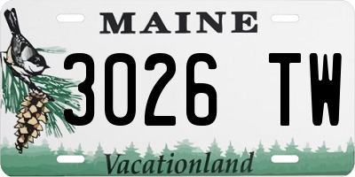 ME license plate 3026TW