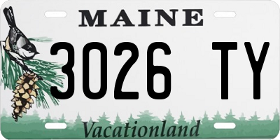 ME license plate 3026TY