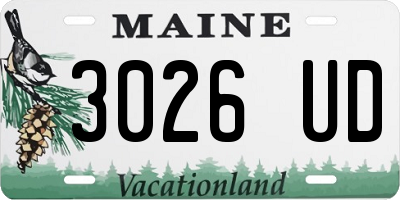 ME license plate 3026UD