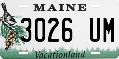 ME license plate 3026UM