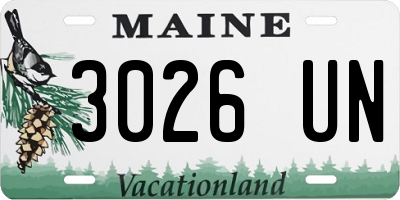 ME license plate 3026UN