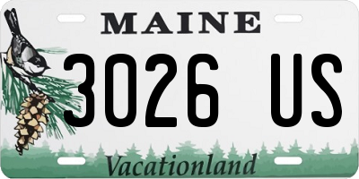 ME license plate 3026US