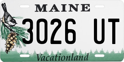 ME license plate 3026UT