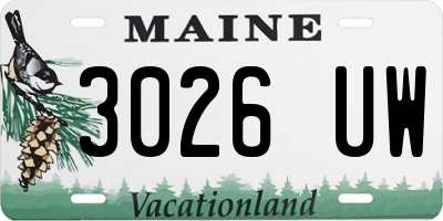 ME license plate 3026UW