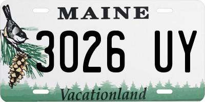 ME license plate 3026UY