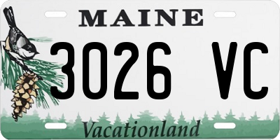 ME license plate 3026VC