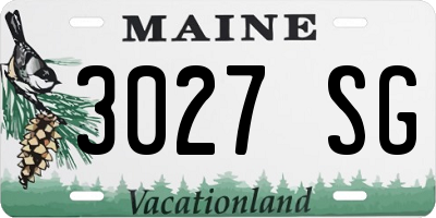 ME license plate 3027SG