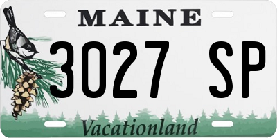 ME license plate 3027SP