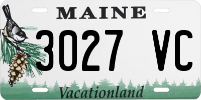 ME license plate 3027VC