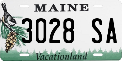 ME license plate 3028SA