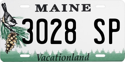 ME license plate 3028SP