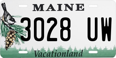 ME license plate 3028UW