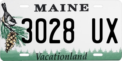 ME license plate 3028UX