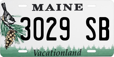 ME license plate 3029SB