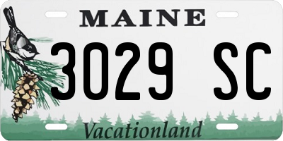 ME license plate 3029SC