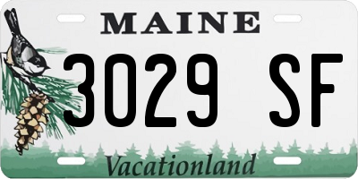 ME license plate 3029SF