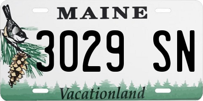 ME license plate 3029SN