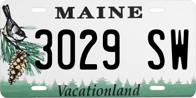 ME license plate 3029SW