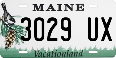 ME license plate 3029UX