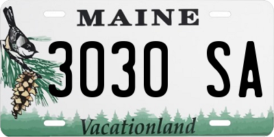 ME license plate 3030SA