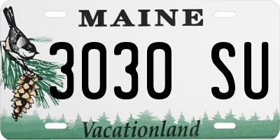 ME license plate 3030SU