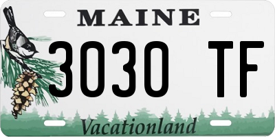 ME license plate 3030TF