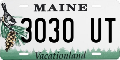 ME license plate 3030UT