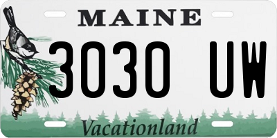 ME license plate 3030UW