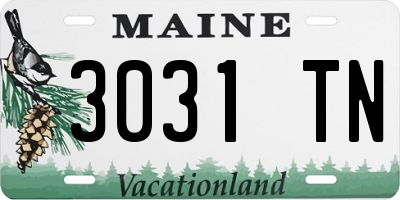 ME license plate 3031TN