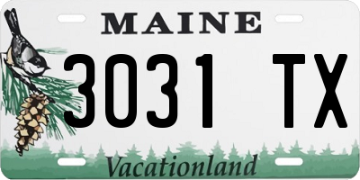 ME license plate 3031TX