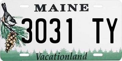 ME license plate 3031TY