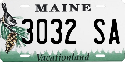 ME license plate 3032SA