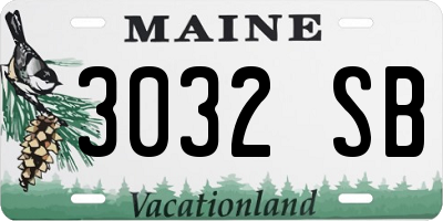 ME license plate 3032SB