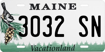 ME license plate 3032SN
