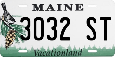 ME license plate 3032ST