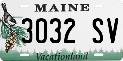 ME license plate 3032SV