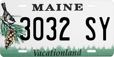 ME license plate 3032SY
