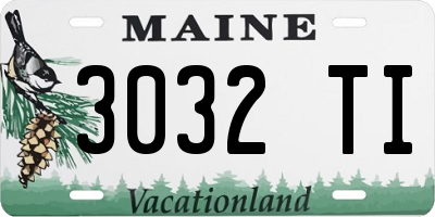 ME license plate 3032TI