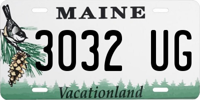 ME license plate 3032UG