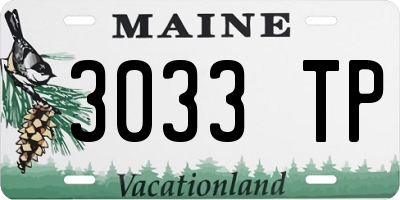 ME license plate 3033TP