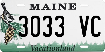 ME license plate 3033VC